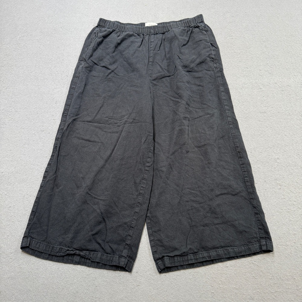 Hudson North Baggy Pants Women's Large Black Wide Leg High Rise Cropped Lounge